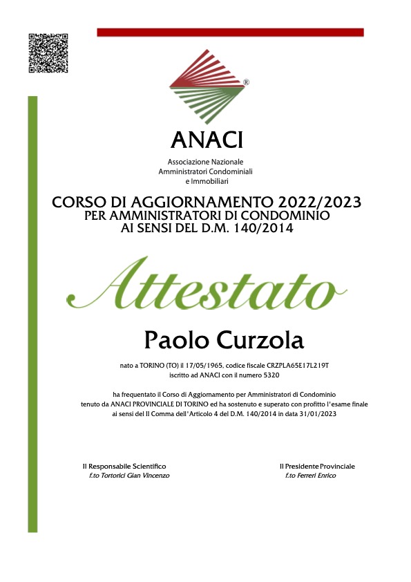 Certificato D.M. 140